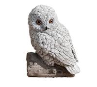 stoneandstyle Statuette hibou des neiges en pierre massive résistante au gel