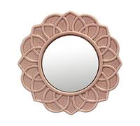 CKK Industrial Stonebriar Miroir Mural Rond en céramique avec Boucle de Suspension attachée, décoration pour Salon, Chambre, Salle de Bain, Couloir et entrée Rose pâle 22,9 cm