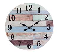 Stonebriar Horloge Murale en Bois, Bleu, 45,7 cm