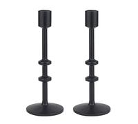 Stonebriar Lot de 2 bougeoirs Coniques en Fonte Noire de 22,9 cm
