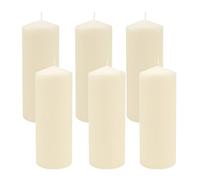 Stonebriar Lot de 6 bougies pilier en cire ivoire non parfumée 7,6 x 20,3 cm 80 heures de combustion