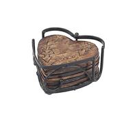 Stonebriar Lot de 6 sous-Verres en Bois en Forme de cœur