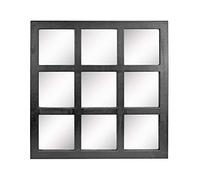 Stonebriar Miroir Mural avec Finition en Bois Peint en Noir et Supports de Montage attachés, 59,7 x 59,7 cm