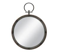 Stonebriar Ovale Rustique Bronze Miroir en métal avec Rivet Détails et Anneau de Suspension pour Mur