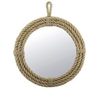 Stonebriar Petit Miroir Mural Rond Vintage Nautique avec Bordure enveloppée de Corde et Boucle de Suspension