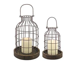 Stonebriar SB-5393C Lot de 2 Cloches métalliques Marron