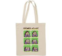 Stoned Again Sac fourre-tout en coton naturel avec visage fondant amusant Blanc