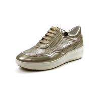 Stonefly Chaussures décontractées en cuir haché avec talon compensé - 220776-Z00 pour femme, Métal, 38 EU