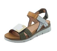 Stonefly 220834 ELODY 24 sandales pour femmes poussiéreuses LT vert blanc avec déchirures en cuir 38
