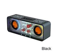 STONEGO 1 PC LED TWS basse Vibro-son Style PUNK double haut-parleurs Transparent mécanique sans fil Bluetooth haut-parleurs-Noir