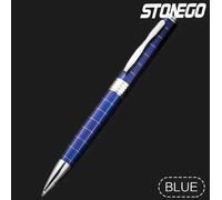 Stonego-Stylo À Bille En Métal,Pointe Moyenne 1mm,Écriture Lisse,Placage De Qualité Supérieure,Laque,Baril Torsadé Pour Ouvrir Les Stylos Rétractables - Type Blue
