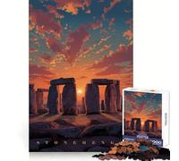 Stonehenge au Coucher du Soleil Puzzle Pixel Art 1000 pièces Cadeau pour Adultes Jeu de logique Fine Loisirs Doux Bords Nets Joli Cadeau 38x26cm