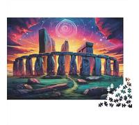 Stonehenge Paysage Puzzle 1000 Pièces Papier pour Adultes Coucher de Soleil Jeu de Puzzle 1000 Pièces Famille Cadeau 70x50cm/1000pcs