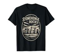 Stonehenge Rocks Art Folk Art Linogravure Graphique T-Shirt