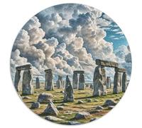 Stonehenge, Royaume-Uni 1000 Pièces Jigsaw Puzzles Puzzle Rond pour Enfants Cadeaux Jeu D'Intelligence De l'art De La DécoRat ION Moderne 1000pcs (67.5x67.5cm)