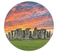 Stonehenge, Royaume-Uni 1000 Pièces Puzzle Puzzles Ronds pour Enfants Encastrement Parfait Jeu D'Intelligence De l'art De La DécoRat ION Moderne 1000pcs (67.5x67.5cm)