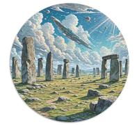 Stonehenge, Royaume-Uni 1000 Pièces Puzzles Classiques Puzzle Rond pour Adultes Et Enfants Décompression Jeu D'Intelligence De l'art De La DécoRat ION Moderne 1000pcs (67.5x67.5cm)
