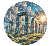 Stonehenge, Royaume-Uni 1000 Pièces Puzzles Classiques Puzzles Ronds pour Enfants Encastrement Parfait Jeu D'Intelligence De l'art De La DécoRat ION Moderne 1000pcs (67.5x67.5cm)
