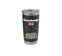 Stonehenge souvenir mystérieux monument préhistorique drapeau du Royaume-Uni Gobelet isotherme en acier inoxydable double paroi