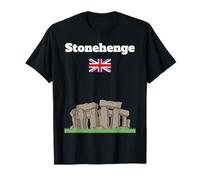 Stonehenge Voyage Souvenir Ancien Cercle Pierre Amant Drapeau du Royaume-Uni T-Shirt