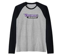 Stonehill College Skyhawks Text Logo Manche Raglan