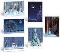 Stonehouse Collection Cartes de Noël assorties | Cartes de vacances en forêt d'hiver | Fabriquées aux États-Unis | 18 belles cartes de Noël et enveloppes (forêt)