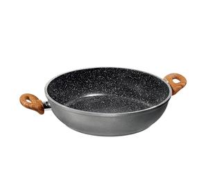 STONELINE Back to Nature Poêle à Servir 28 cm, Made in Germany, cuire Sans Huile ni Graisse, Revêtement Antiadhésif avec de vraies particules de pierre, adaptée à l'Induction et au Four