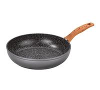 STONELINE Back to Nature Sauteuse 24 cm, Made in Germany, adaptée à l'Induction, Revêtement Antiadhésif avec de vraies particules de pierre, manche en motif bois