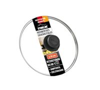 STONELINE Couvercle en Verre 24 cm, Bord en Acier Inoxydable, Convient à toutes les Poêles et Casseroles de la Taille Correspondante, Pommeau Noir