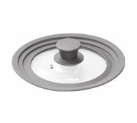 STONELINE Couvercle Universel en Verre avec Bord en Silicone, 3 Tailles (16/18/20 cm), Pratique, Gain de Place, Compatible avec Poêles et Casseroles
