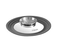 STONELINE® Couvercle en Verre Multifonctionnel 16/18/20 cm - avec Bord en Silicone et Fonction Arôme - pour Poêles et Casseroles