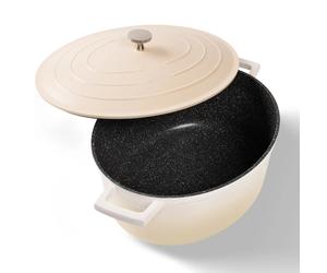 STONELINE Creme Gourmet Bräter 32x25 cm mit Deckel, Backofen und Induktion