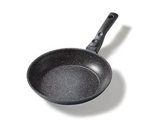 STONELINE Flex Poêle à Frire 24 cm, Poignée amovible, adapté à l'Induction, Revêtement Antiadhésif avec de vraies particules de pierre, Cuire sans Huile ni Graisse