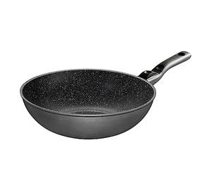 STONELINE Flex Poêle Wok 30 cm, Made in Germany, avec Poignée Amovible, Revêtement Antiadhésif avec de vraies particules de pierre, Compatible à l'Induction et au Four