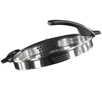 STONELINE Future Couvercle en Verre 24 cm, Passoire Intégrée, Permet d'égoutter Facilement en Combinaison avec les Produits Future de la Taille Correspondante, Bord en Acier Inoxydable