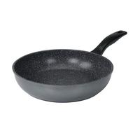 STONELINE Grande Sauteuse 28 cm, Bord haut, Revêtement Antiadhésif avec de vraies particules de pierre, Convient pour l'Induction et le Four, Cuire sans Huile ni Graisse, Gris