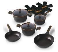 STONELINE Kochgeschirr-Set Schwarz/Roségold - 11-teilig