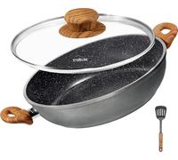 STONELINE® Made in Germany Poêle à servir 24 cm | avec couvercle - aspect bois