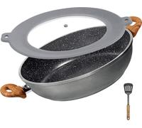 STONELINE® Made in Germany Poêle à servir 28 cm | avec couvercle - aspect bois