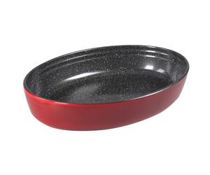 STONELINE Plat à Gratin 34 x 24 x 6,5 cm, Plat à Four Ovale en Verre Borosilicaté, Revêtement Antiadhésif avec de vraies particules de pierre, Plat à Gateau, Plat à Rôtir