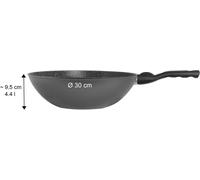STONELINE Flex Poêle Wok 30 cm, Made in Germany, avec Poignée Amovible, Revêtement Antiadhésif avec de vraies particules de pierre, Compatible à l'Induction et au Four