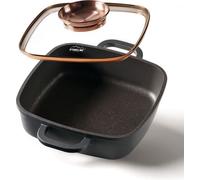 STONELINE® poêle à servir carrée 20 cm or rose | avec couvercle