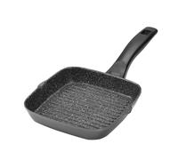 STONELINE Poêle Grill 16x16 cm, avec 2 Becs verseurs, Cuisson sans Huile ni Graisse, adaptée à l'Induction, Revêtement Antiadhésif avec de vraies particules de pierre