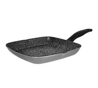 STONELINE Poêle Grill 28x28 cm, avec 2 Becs verseurs, Cuisson sans Huile ni Graisse, adaptée à l'Induction, Revêtement Antiadhésif avec de vraies particules de pierre
