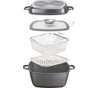 Poêle rectangulaire multifonctions 28 x 28 cm, avec cuisson vapeur et friteuse Stoneline
