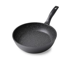 STONELINE Sauteuse 24 cm, Made in Germany, adaptée à l'Induction, Bord haut, Revêtement Antiadhésif avec de vraies particules de pierre, cuire sans huile, gris
