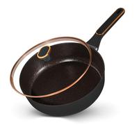 STONELINE Sauteuse 28 cm, poêle en aluminium die-cast haute, Revêtement Antiadhésif avec de vraies particules de pierre, adaptée à l'Induction et au Four, Couleur Or