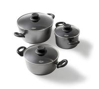 STONELINE Set de casseroles à induction, 6 pièces avec couvercle,