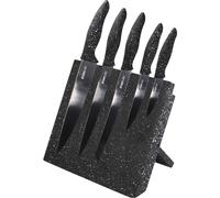 STONELINE® set de couteaux en acier inoxydable 5 pièces avec bloc à couteaux | Noir