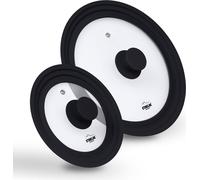 STONELINE® Set universel de couvercles en verre 16/18/20 et 24/26/28 | Noir